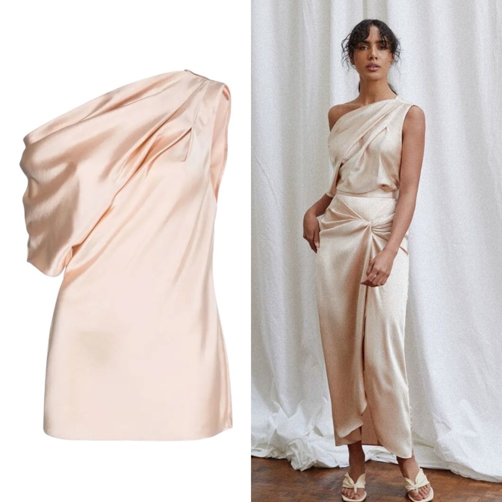 ACLER 
Bonham One-Shoulder Top Elegant Satin Off-Shoulder Top​​